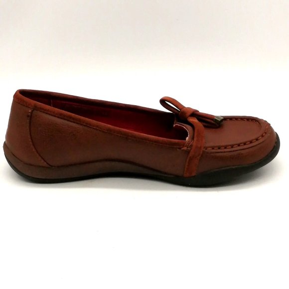 Orthaheel Womens Loafers Mae Brown Faux Leather Slip On Round Toe Flat Heel 6 - Picture 2 of 10